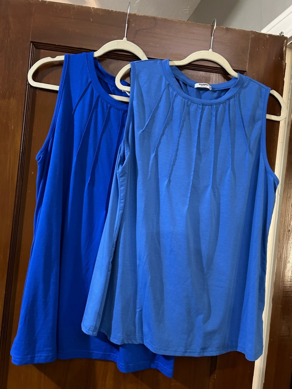 Women’s Sleeveless Pleated Shell Top - Blue